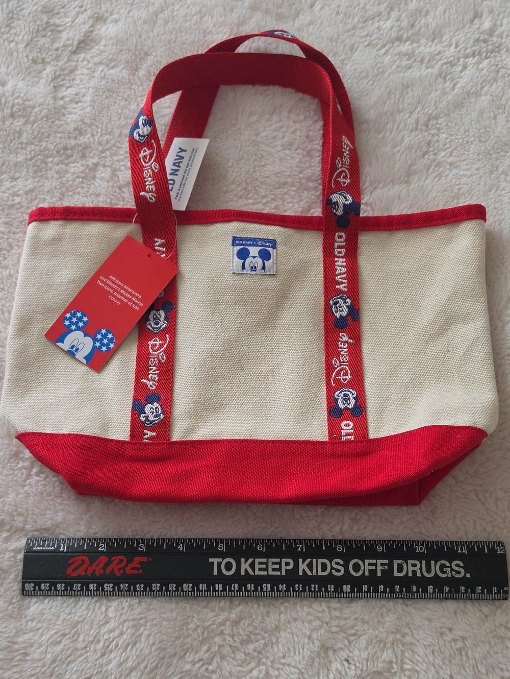 Old Navy x Disney Mickey Canvas Tote - Red & Cream